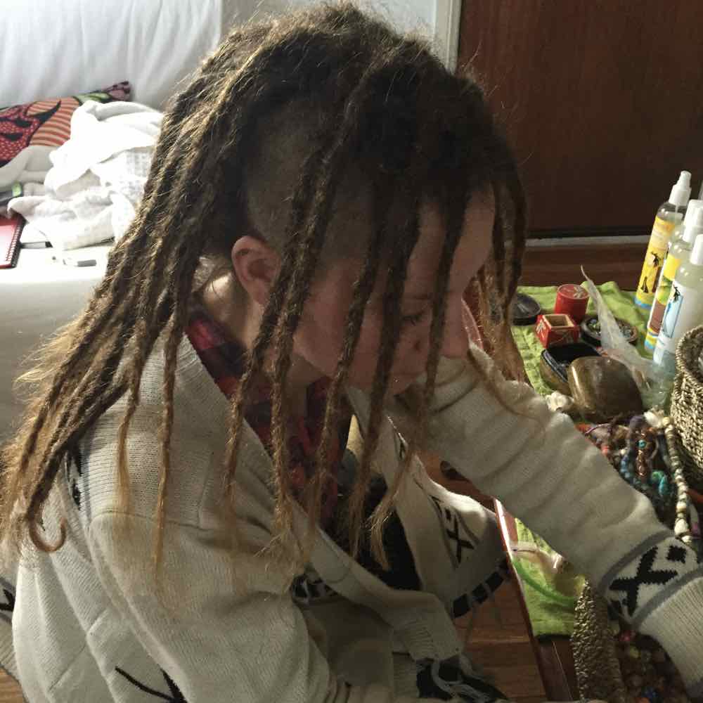 long dreads with fade, undercut